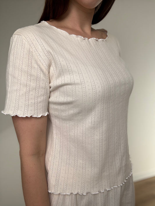 ROSE - TOP MANCHES COURTES